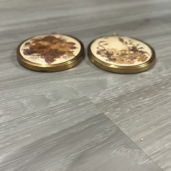 🖤Vtg 1960s Dried flowers frame wall decor set - Picture 9 of 14